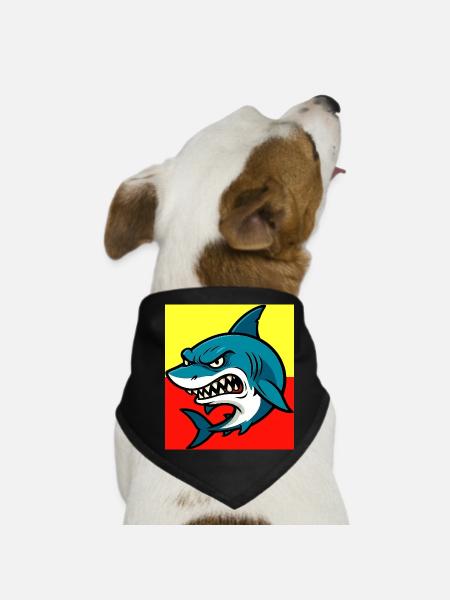 Shark - Dog Bandana - black - Front