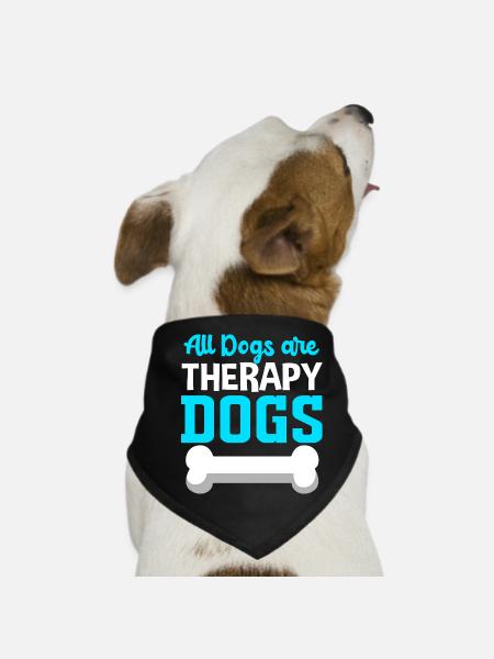 Therapy dog - Dog Bandana - black - Front