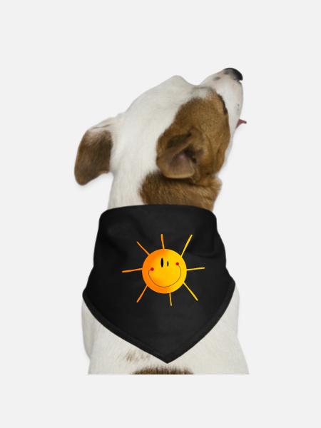 sonne - Hunde-Bandana - Schwarz