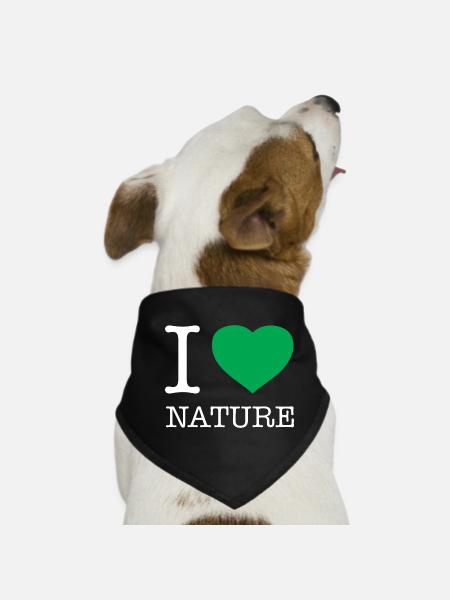 J’AIME LA NATURE - Bandana pour chien - noir - Devant