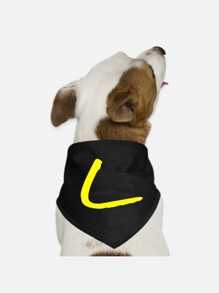 Buchstabe L - Hunde-Bandana - Schwarz - Vorne