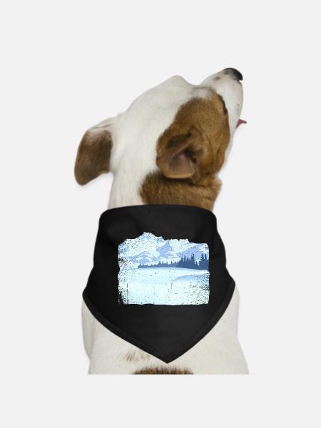 Mountain in snow with dirty effect - Hunde-Bandana - Schwarz - Vorne
