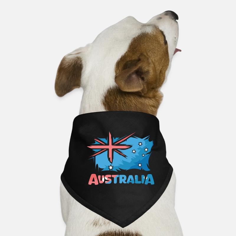 Australia Flag Comic Illustration Icon Logo Dog Bandana