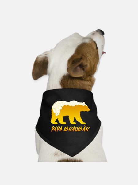 Bientôt PAPA OURS BRUN Père OURS BRUN Paternité Drôle - Bandana pour chien - noir - Devant