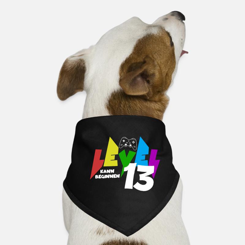 Level 13 Colored Gaming Motif for the 13th Birthday Dog Bandana