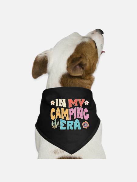 À l’époque du camping - Bandana pour chien - noir - Devant
