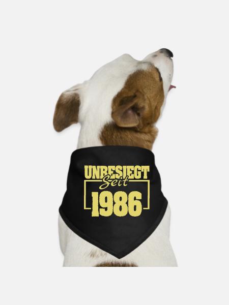 Unbesiegt 1986 - Hunde-Bandana - Schwarz - Vorne