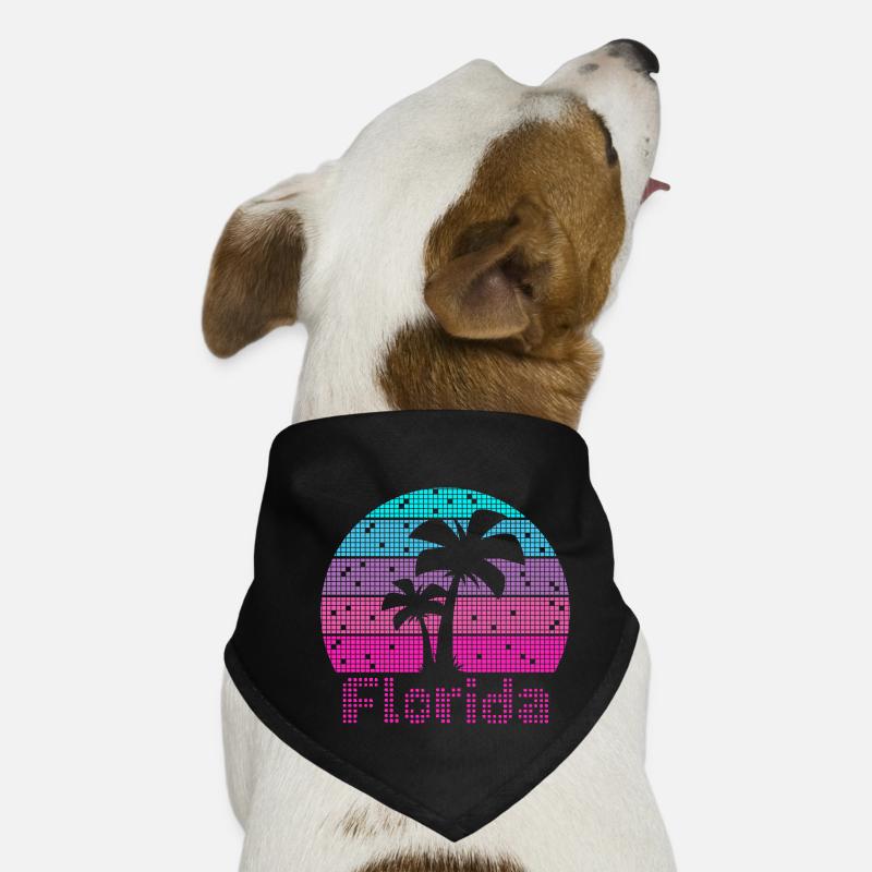 Vacances rétro 8bit en Floride Bandana pour chien