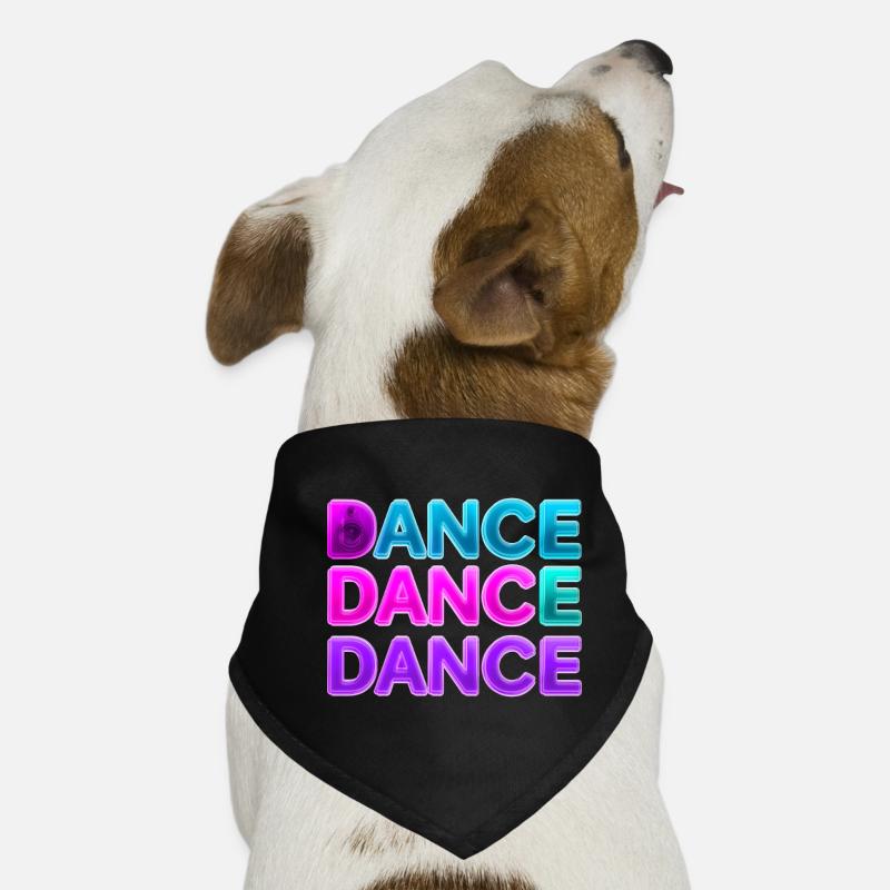 DANCE DANCE DANCE – Neon 80s mit Boxen - Hunde-Bandana - Schwarz