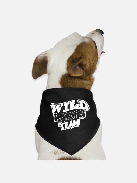 Wild Party Team Graffiti Motiv - Hunde-Bandana - Schwarz - Vorne