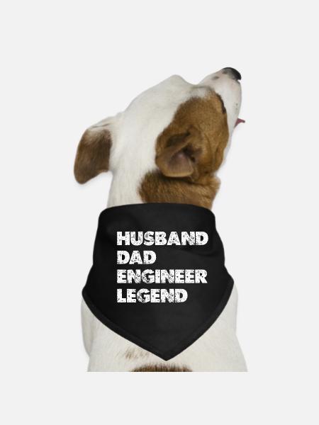 Husband Dad Engineer Legend - Hunde-Bandana - Schwarz - Vorne