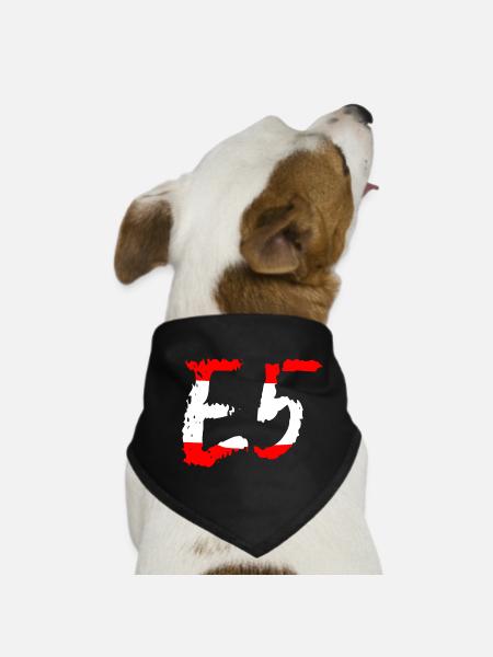 E5 Oberstdorf Meran - Hunde-Bandana - Schwarz - Vorne