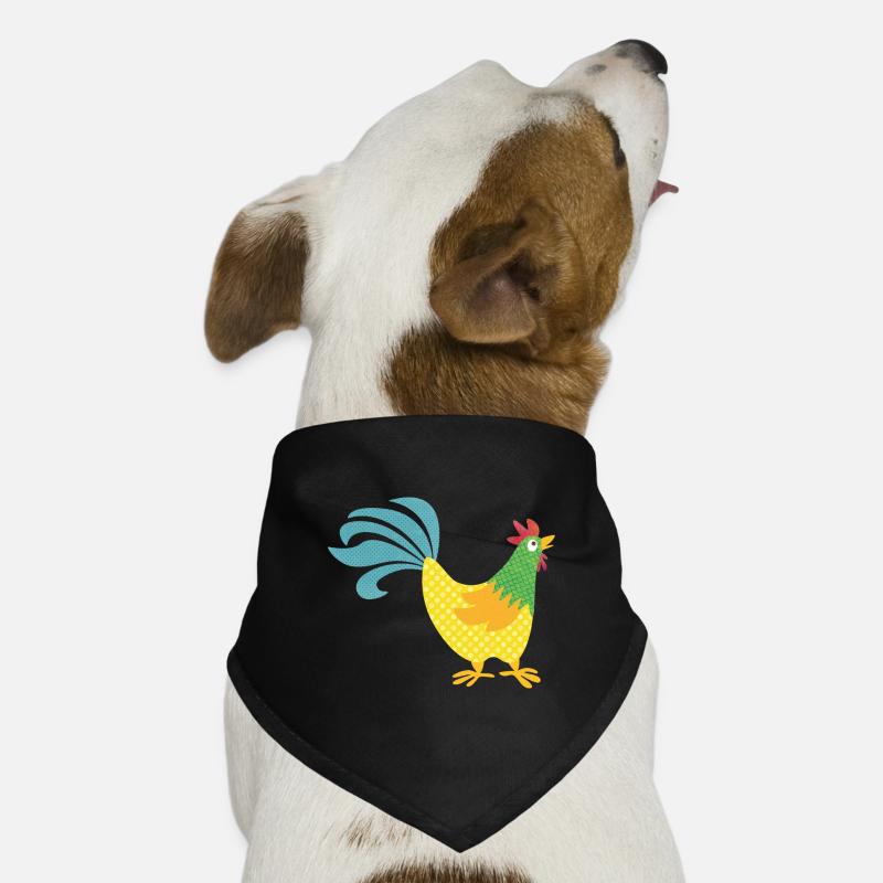 Hahn Muster bunt Ostern Bauer Tierliebe farbenfroh Hunde-Bandana