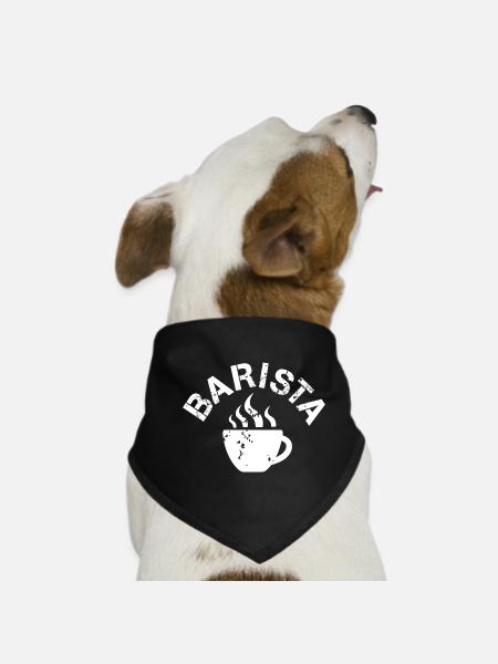Barista Cafe Kaffee Symbol Logo icon Illustration - Hunde-Bandana - Schwarz - Vorne