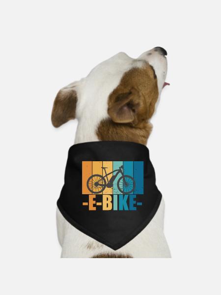E-Bike Bike Vintage E Bike Batterie Cadeau - Bandana pour chien - noir - Devant