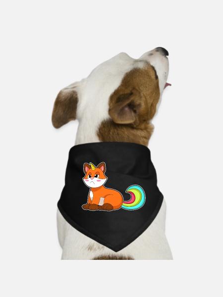 Fuchs Einhorn - Hunde-Bandana - Schwarz - Vorne