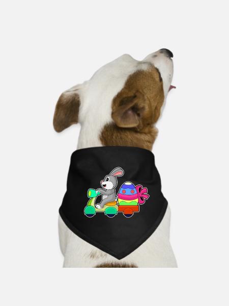Bunny Easter Delivery Service - Dog Bandana - black - Front
