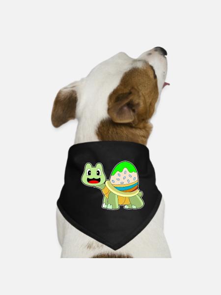 Turtle Easter Easter Egg - Dog Bandana - black - Front