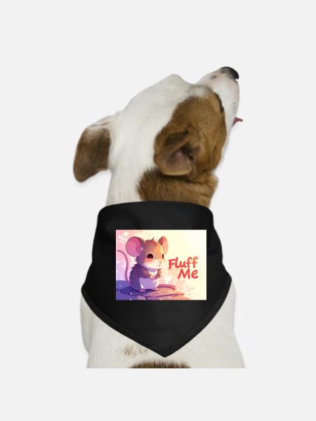 Mouse Fluff me - Dog Bandana - black - Front