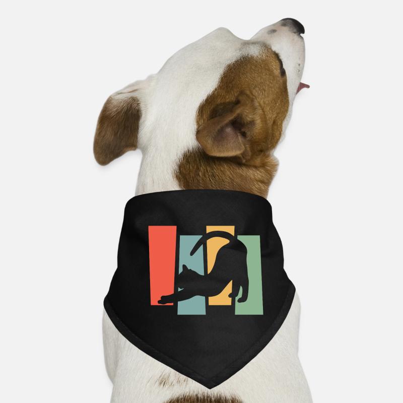 Katzen-Silhouette vor Farbblöcken Hunde-Bandana