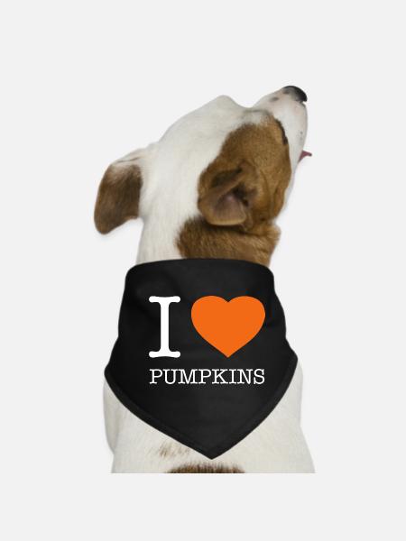 I LOVE PUMPKINS Kürbis Kürbisse - Hunde-Bandana - Schwarz