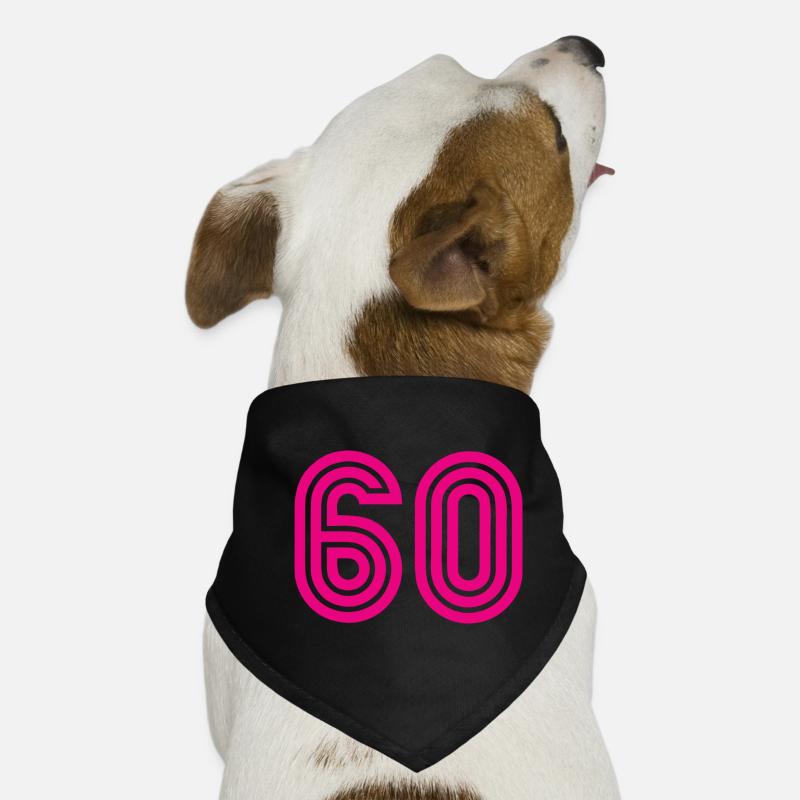 60. 60 ANS. 60e ANNIVERSAIRE. ANNIVERSAIRE 60 ANS. - Bandana pour chien - noir