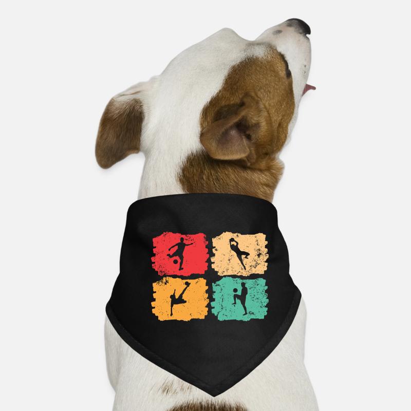Fußball-Vintage – Solar Pulse - Hunde-Bandana - Schwarz