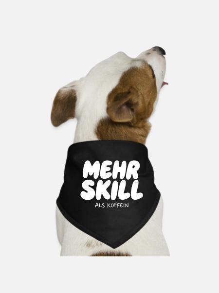 More skill than caffeine - Dog Bandana - black - Front