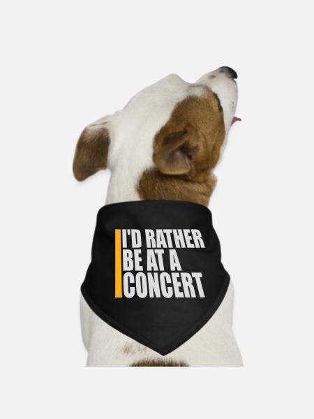 Je préférerais être à un concert Lustig Musik Konzert - Bandana pour chien - noir - Devant
