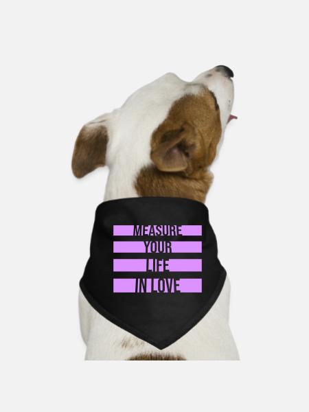 Measure Your Life In Love Inspirierend Liebe Logo - Hunde-Bandana - Schwarz - Vorne