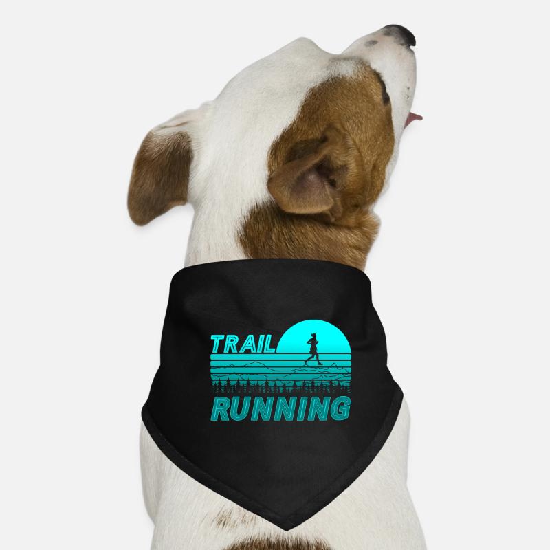 Trail running in the blue sunset with mountains Dog Bandana