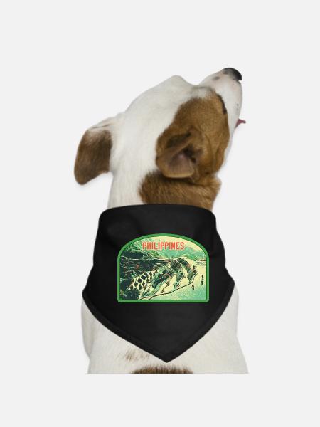 Majesté des Rizières en Terrasse, Philippines - Bandana pour chien - noir - Devant