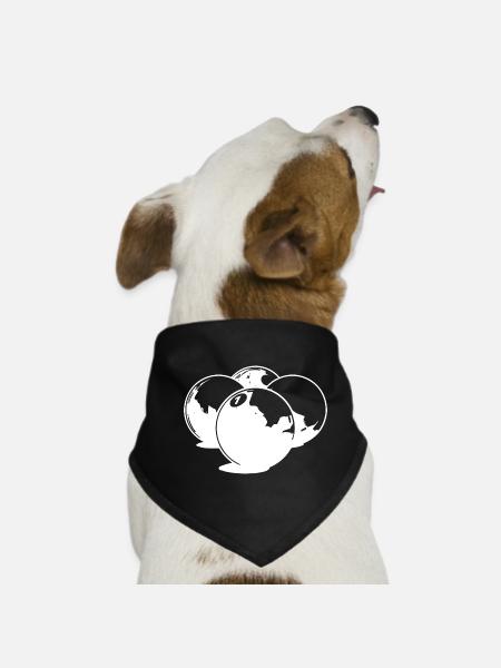 Billardkugeln Zeichnung - Hunde-Bandana - Schwarz - Vorne