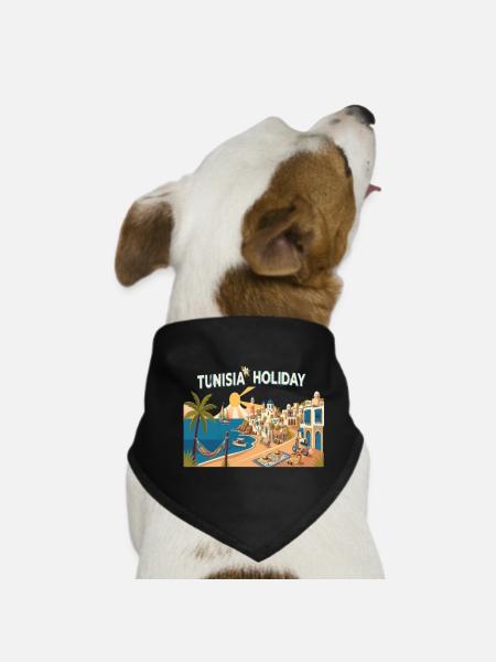 Tunisia Holiday Vintage Travel T-Shirt - Bandana pour chien - noir - Devant