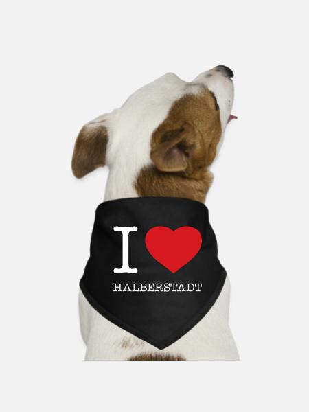 I LOVE HALBERSTADT - Dog Bandana - black - Front