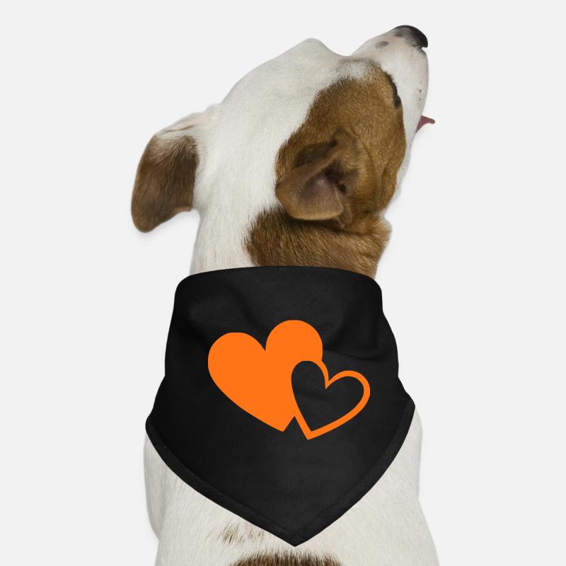 orange heart orange heart heart pattern Dog Bandana