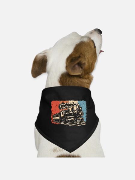 Locomotive à vapeur ferroviaire Locomotive modèle ferroviaire - Bandana pour chien - noir - Devant