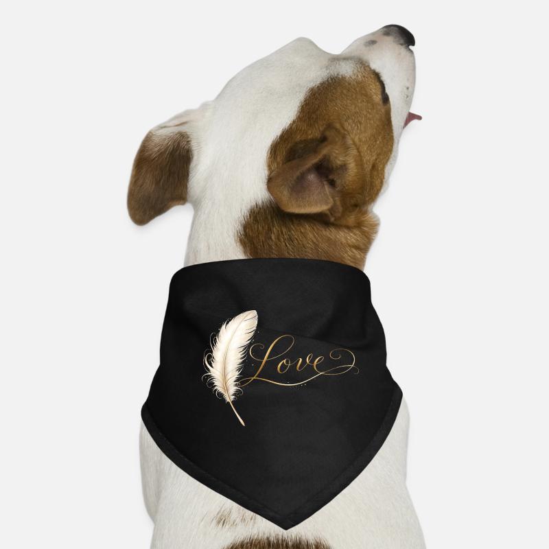 Love Schriftzug mit Feder Elegant Design  Hunde-Bandana