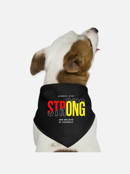 Reste fort : faute de frappe avec confiance - Bandana pour chien - noir - Devant