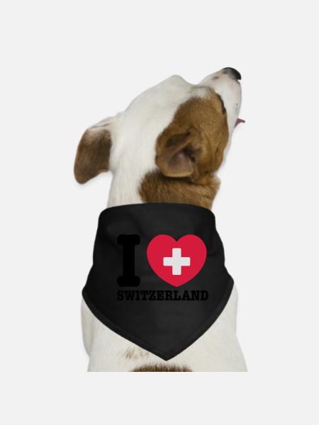 switzerland - Dog Bandana - black - Front