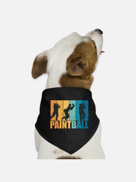 Paintball Paintballer Gotcha Vintage Cadeau - Bandana pour chien - noir - Devant