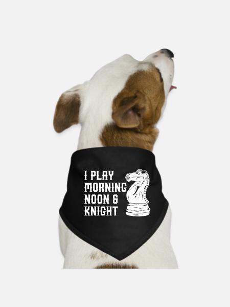 I Play Morning Noon & Knight - Hunde-Bandana - Schwarz - Vorne