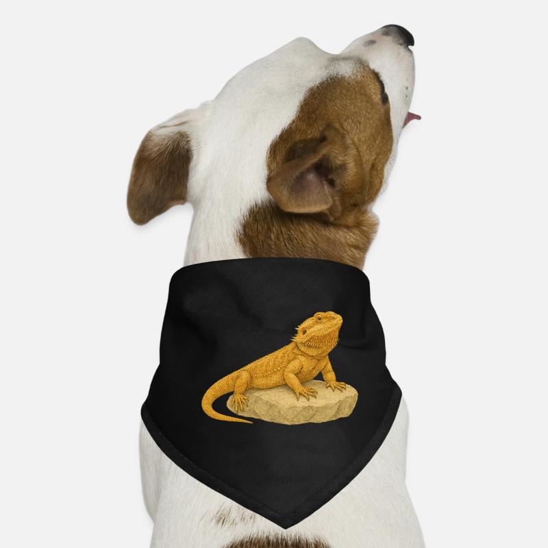 Gecko jaune sur rochers Bandana pour chien