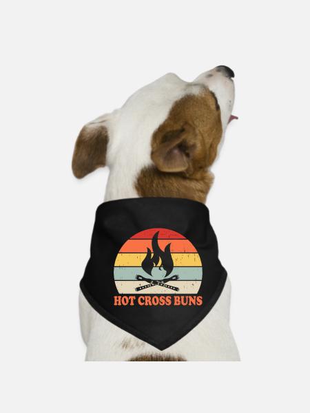 Hot Cross Buns - Dog Bandana - black - Front