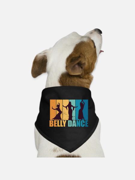 Belly Dance Belly Dancer Vintage Dancer Gift - Dog Bandana - black - Front