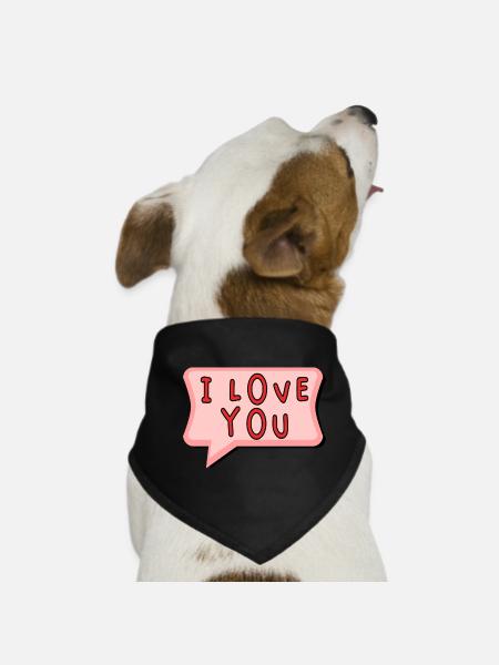 LIEBE. PAAR. ICH HABE GERADE GEHEIRATET. Junggesellinnenabschied. VALENTINSTAG. - Hunde-Bandana - Schwarz - Vorne