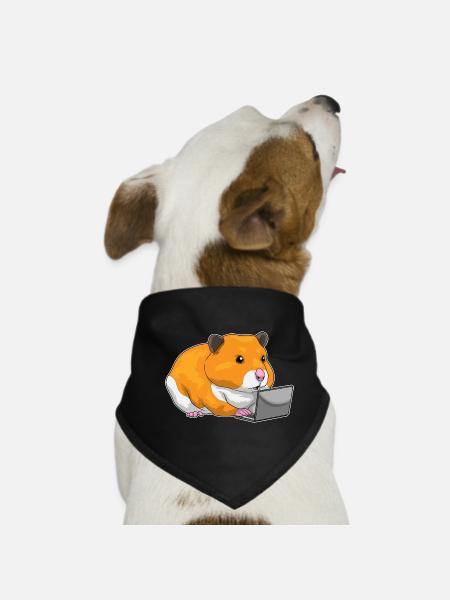 Hamster Laptop - Dog Bandana - black - Front