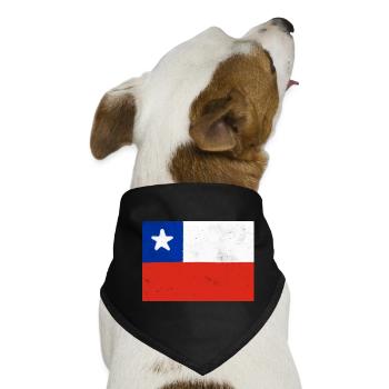 Flagge von Chile - Hunde-Bandana - Schwarz - Vorne
