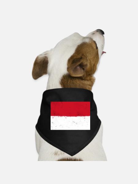 Flagge von Monaco - Hunde-Bandana - Schwarz - Vorne