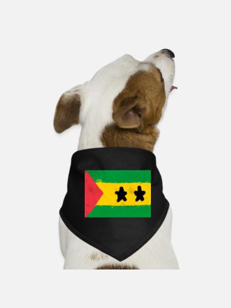 Drapeau de São Tomé-et-Príncipe - Bandana pour chien - noir - Devant